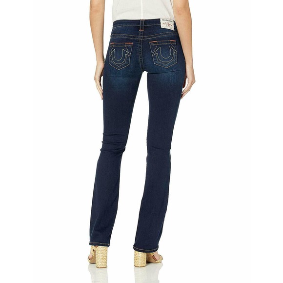 True Religion Women's Billie Straight Leg Stretch Jeans in Minimal Abrasion - Picture 3 of 4